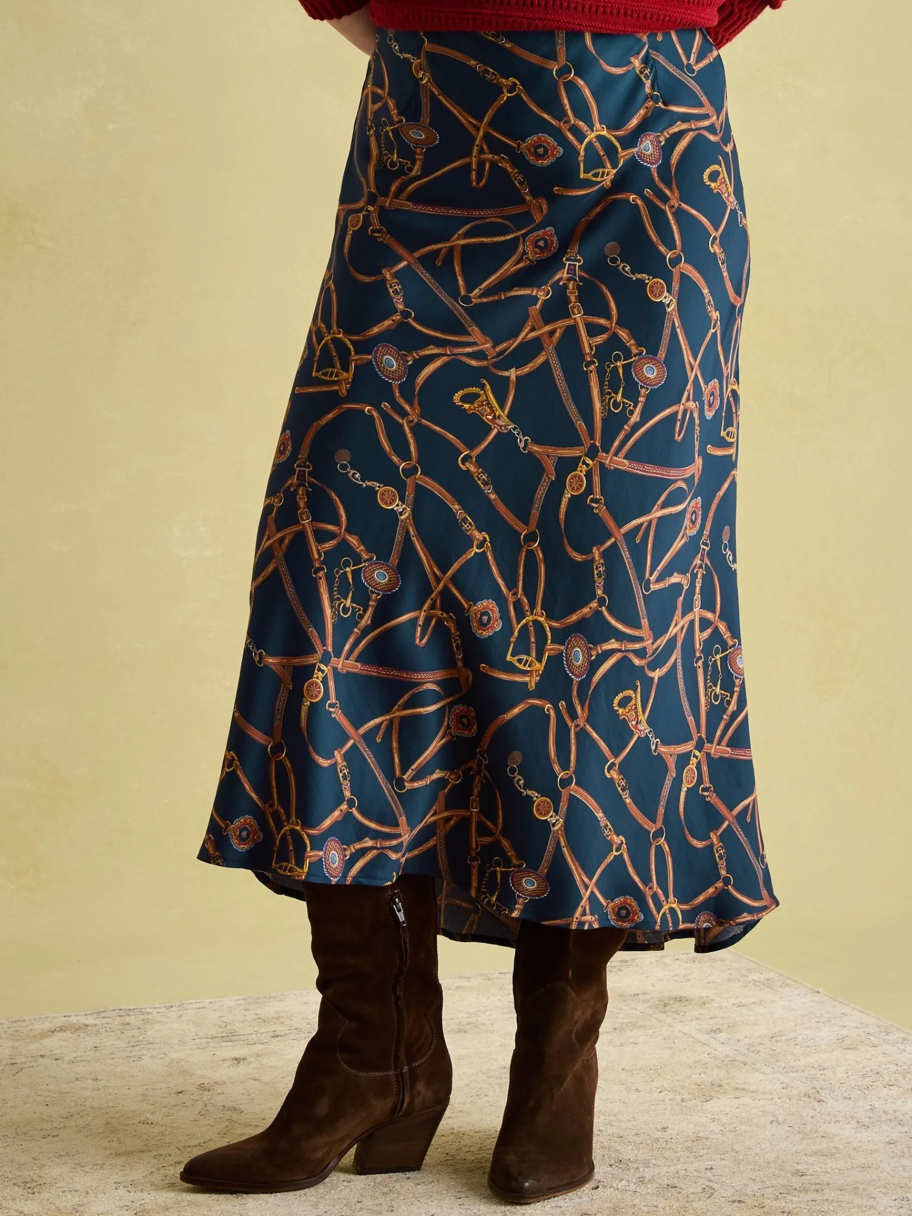 Penelope Satin Midi Skirt<Joules Outlet