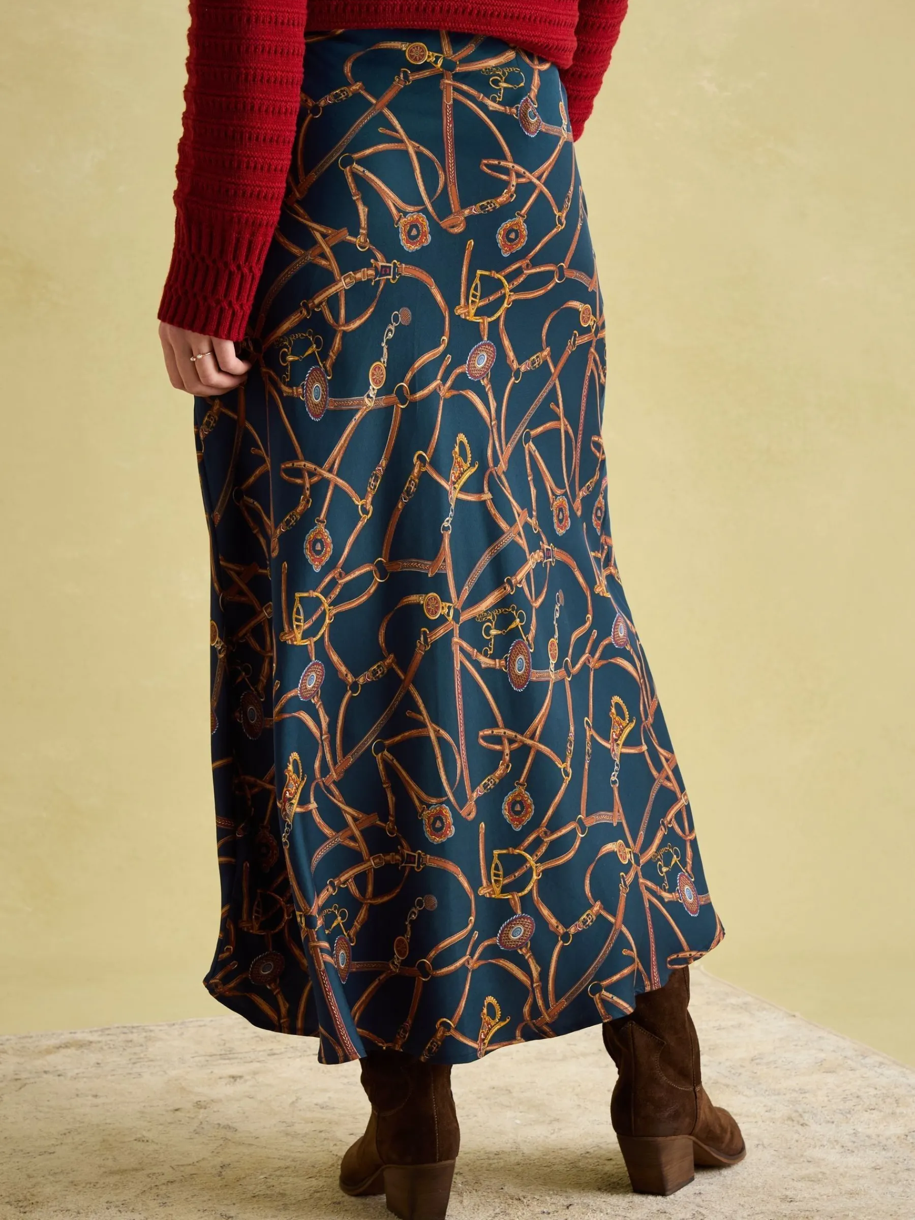 Penelope Satin Midi Skirt<Joules Outlet