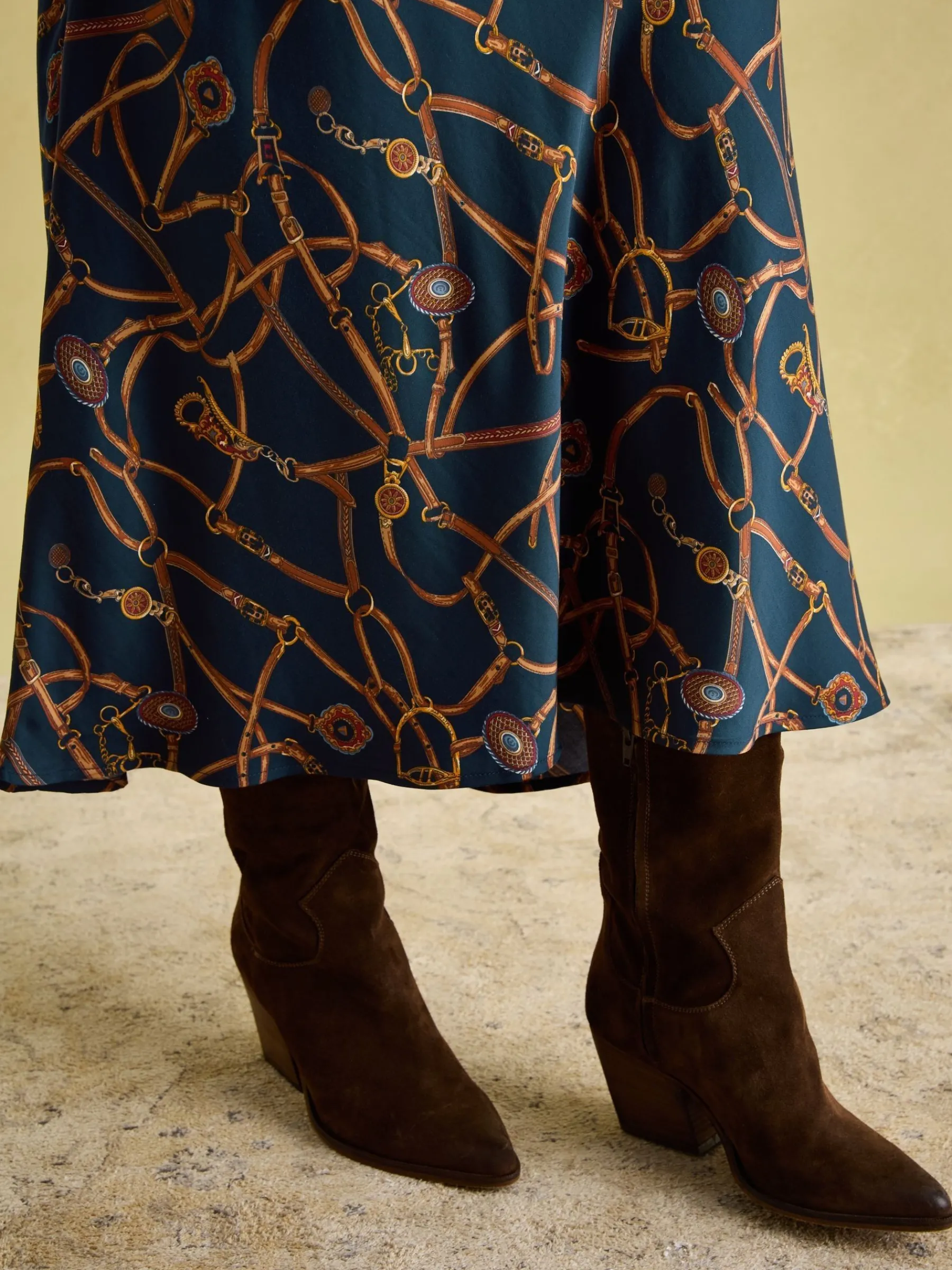 Penelope Satin Midi Skirt<Joules Outlet