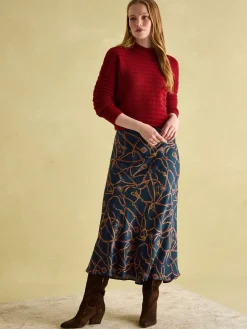 Penelope Satin Midi Skirt<Joules Outlet