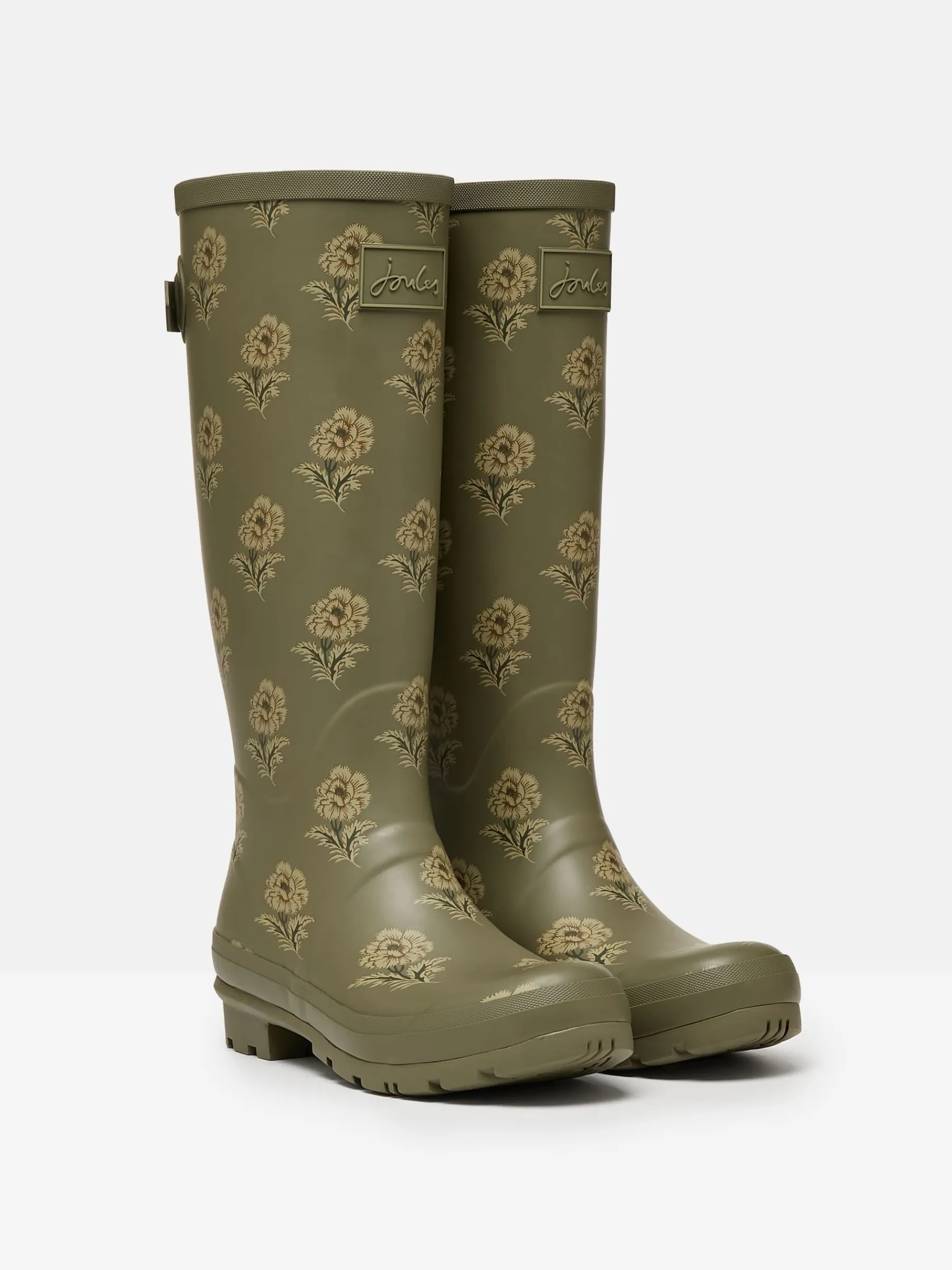 Printed Green Floral Adjustable Tall Wellies<Joules Online