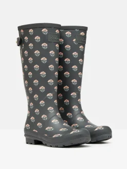 Printed Grey Floral Adjustable Tall Wellies<Joules Sale