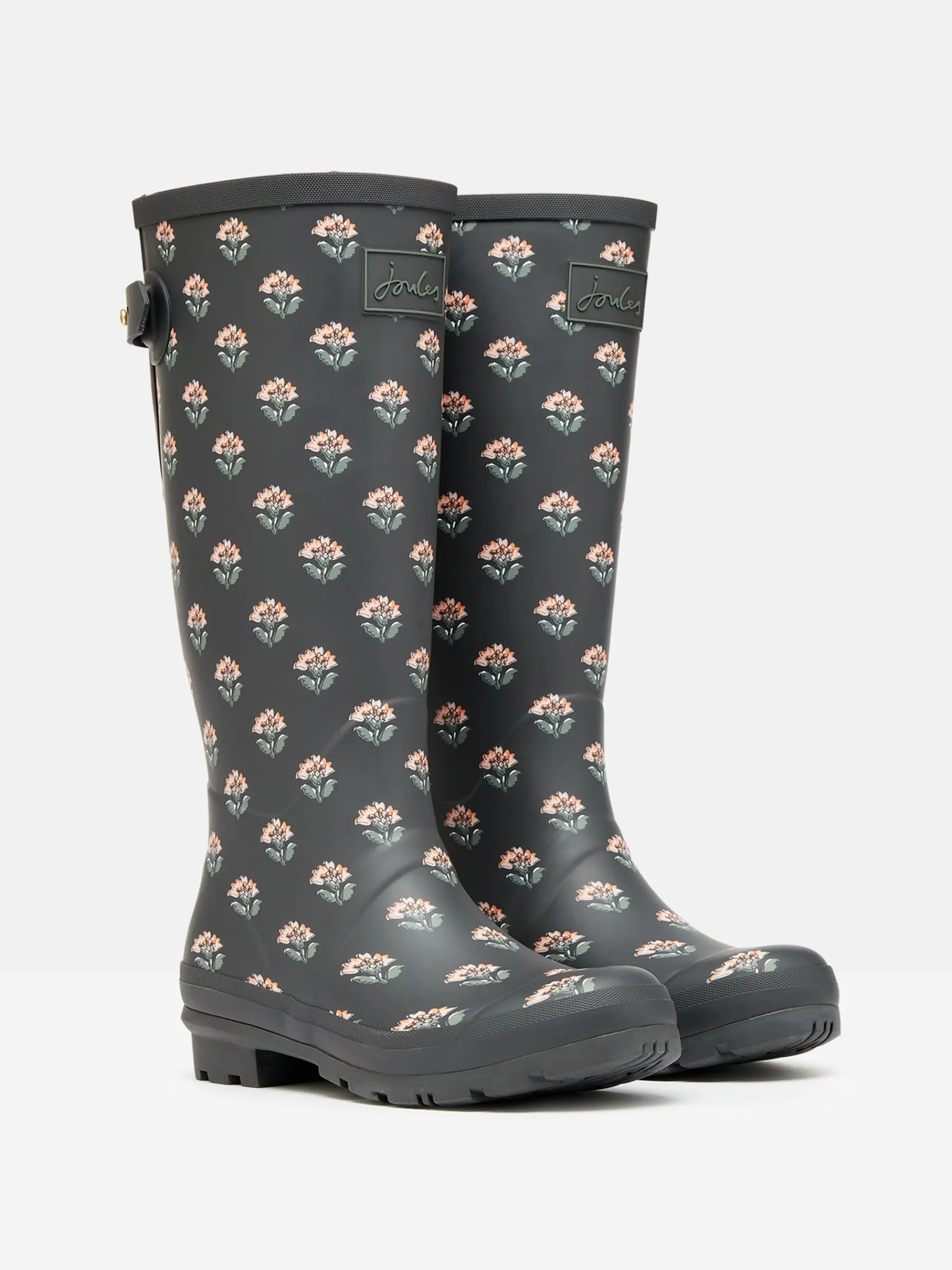 Printed Grey Floral Adjustable Tall Wellies<Joules Sale