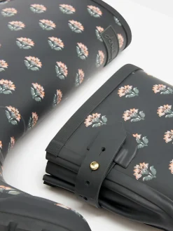 Printed Grey Floral Adjustable Tall Wellies<Joules Sale