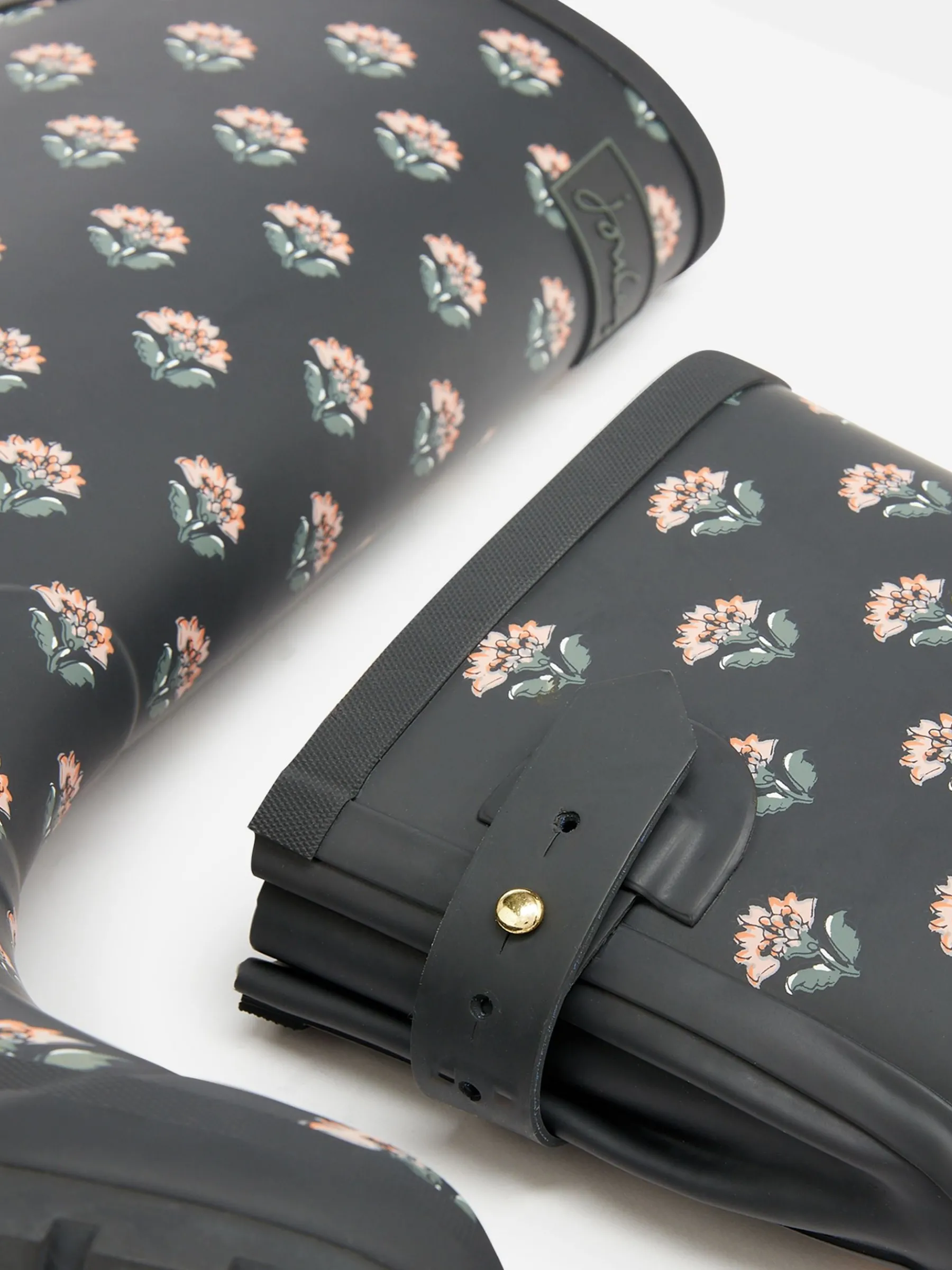 Printed Grey Floral Adjustable Tall Wellies<Joules Sale