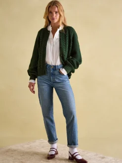 Rafferty Cable Knit Cardigan<Joules