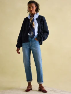 Rafferty Navy Blue Cable Knit Cardigan<Joules Sale