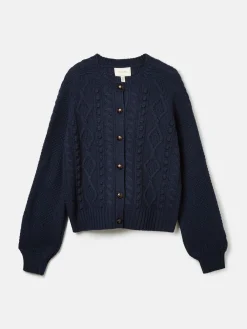 Rafferty Navy Blue Cable Knit Cardigan<Joules Sale
