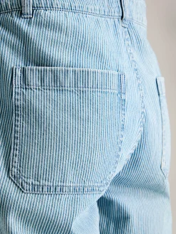 Railroad Blue & White Pinstripe Denim Dungarees<Joules Online