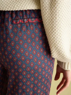 Red & Navy Satin Wide Leg Trousers<Joules Clearance