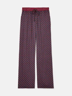 Red & Navy Satin Wide Leg Trousers<Joules Clearance