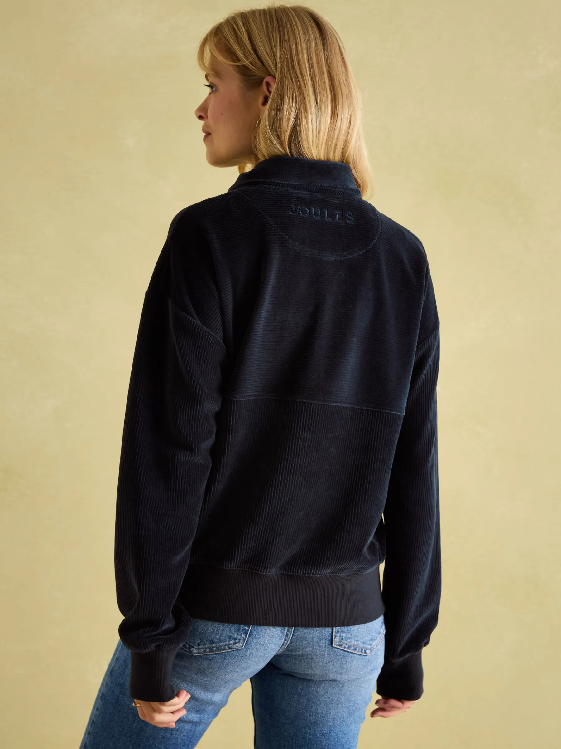 Renee Navy Blue Corduroy Sweatshirt<Joules