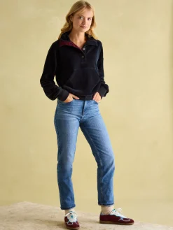 Renee Navy Blue Corduroy Sweatshirt<Joules