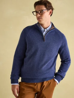 Richmond Lambswool Quarter Zip Knitted Jumper<Joules Sale