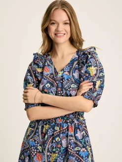 Rosalie V-Neck Frill Dress<Joules Clearance