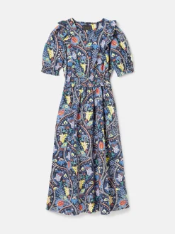 Rosalie V-Neck Frill Dress<Joules Clearance