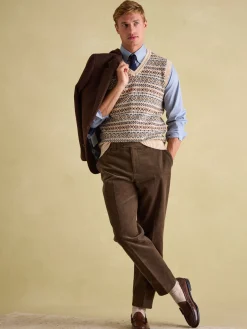 Rust Brown Slim Fit Herringbone Blazer<Joules New