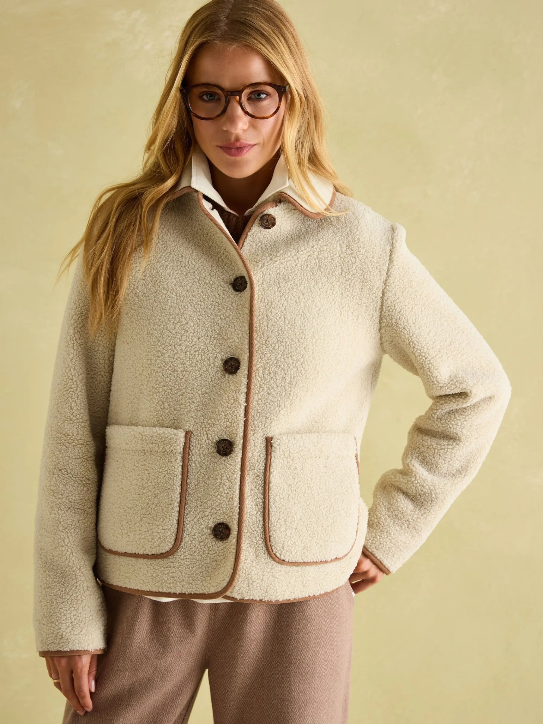 Sadie Button Down Fleece Jacket<Joules Clearance