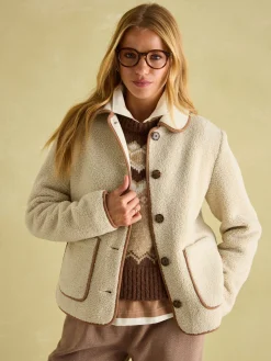 Sadie Button Down Fleece Jacket<Joules Clearance