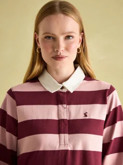 Sammie Pink & Red Striped Heavyweight Cotton Rugby Shirt<Joules Sale
