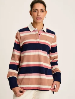 Sammie Tan Multi Stripe Striped Heavyweight Cotton Rugby Shirt<Joules Hot