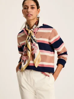 Sammie Tan Multi Stripe Striped Heavyweight Cotton Rugby Shirt<Joules Hot
