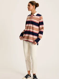 Sammie Tan Multi Stripe Striped Heavyweight Cotton Rugby Shirt<Joules Hot