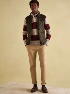 Seymour Burgundy & Cream Knitted Rugby Shirt<Joules Clearance