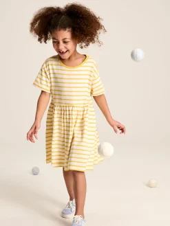 Skye Yellow Striped Jersey T-Shirt Dress<Joules Online