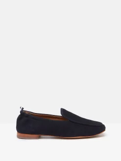 Sloane Narrow Fit Navy Blue Suede Loafers<Joules Hot