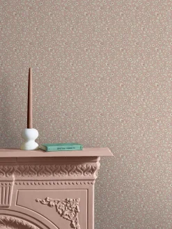 Soft Pink Ditsy Floral Print 10M Wallpaper<Joules Outlet