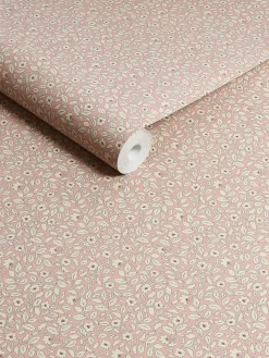 Soft Pink Ditsy Floral Print 10M Wallpaper<Joules Outlet