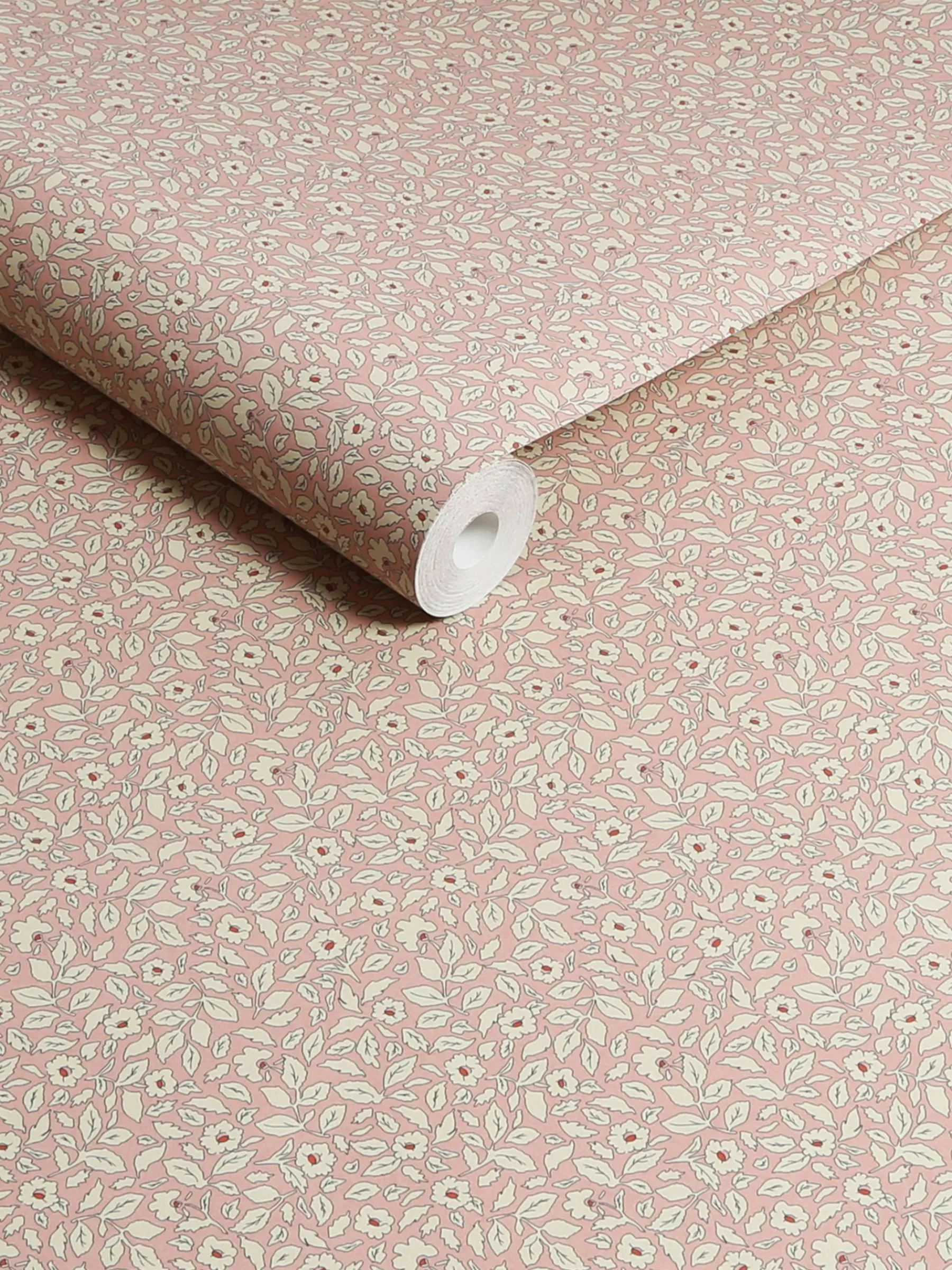 Soft Pink Ditsy Floral Print 10M Wallpaper<Joules Outlet