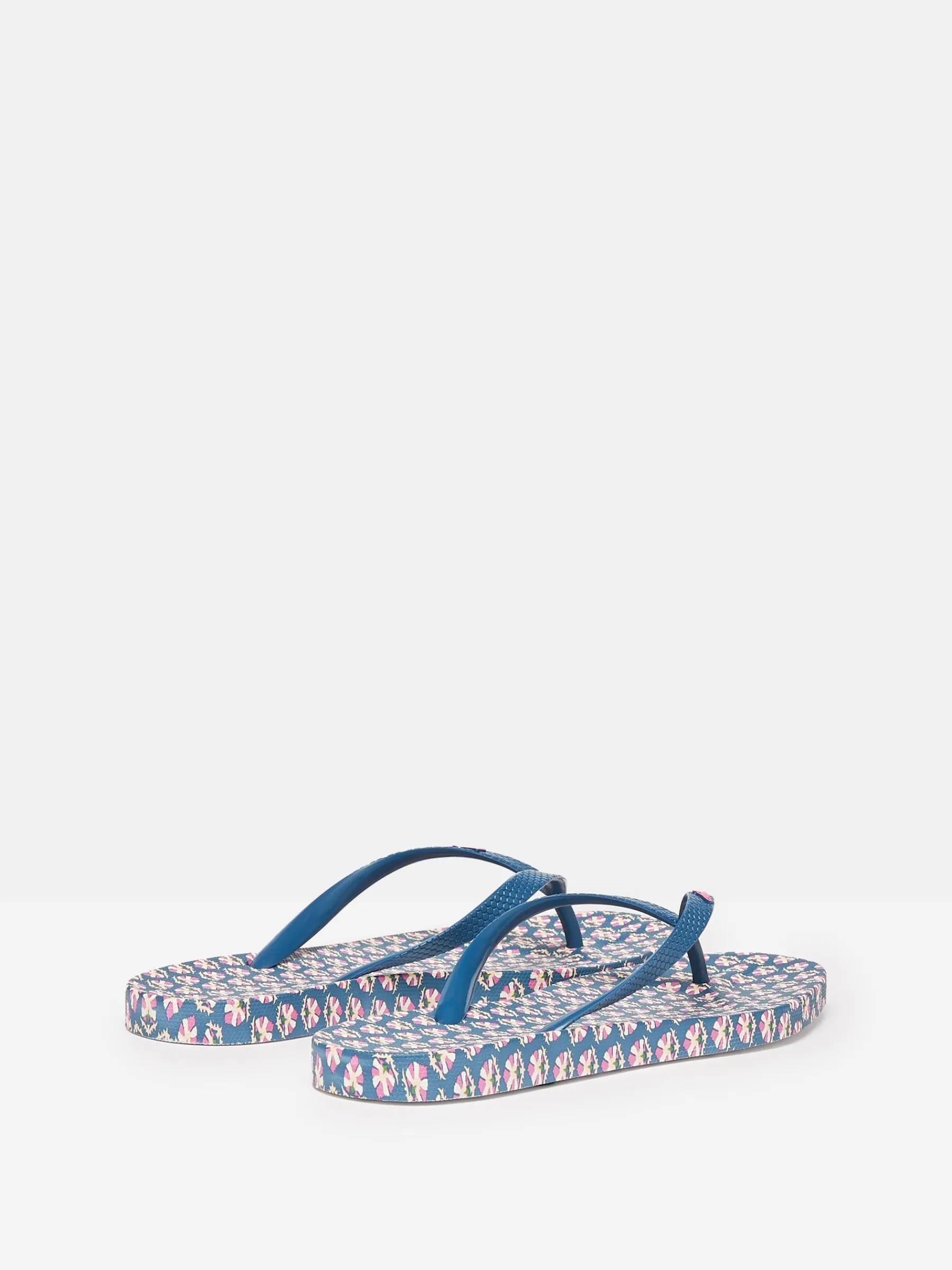 Sunvale Blue Floral Printed Flip Flops<Joules Hot