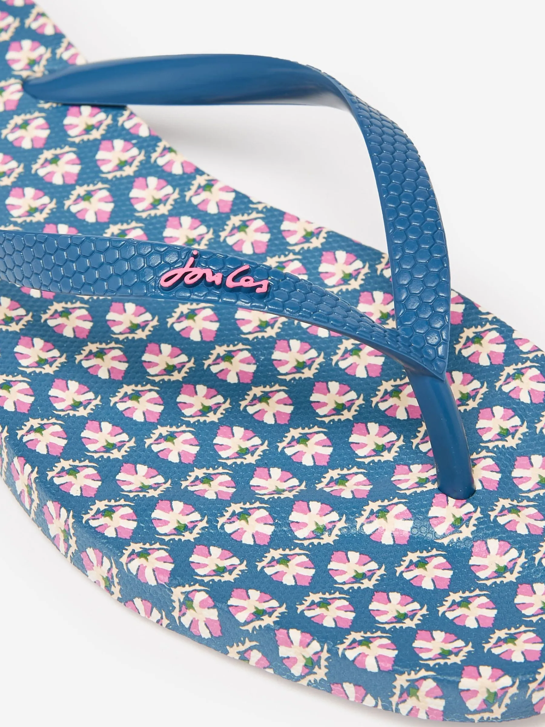 Sunvale Blue Floral Printed Flip Flops<Joules Hot