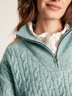 Tabitha Knitted Quarter Zip Jumper<Joules Outlet