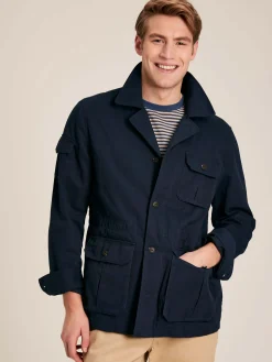 Taddington Navy Blue Cotton Field Jacket<Joules Outlet