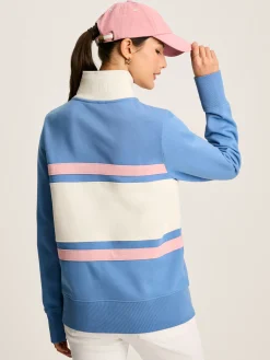 Tadley Blue & White Quarter Zip Sweatshirt<Joules New