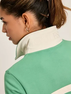 Tadley Green & Pink Quarter Zip Sweatshirt<Joules Hot