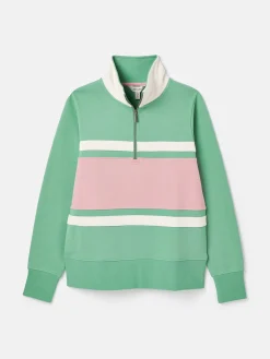 Tadley Green & Pink Quarter Zip Sweatshirt<Joules Hot