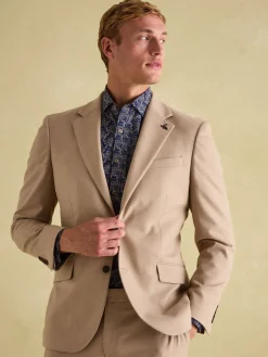 Tan Brown Slim Fit Flannel Suit Jacket<Joules Outlet