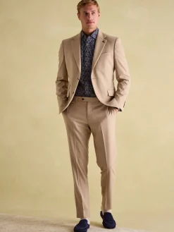 Tan Brown Slim Fit Flannel Suit Jacket<Joules Outlet