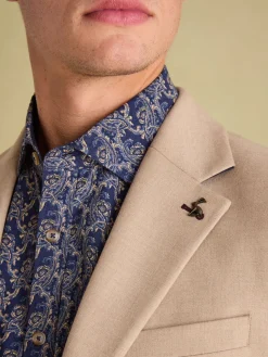 Tan Brown Slim Fit Flannel Suit Jacket<Joules Outlet
