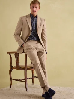 Tan Brown Slim Fit Flannel Suit Jacket<Joules Outlet