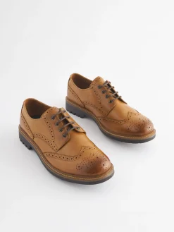 Tan Leather Cleated Brogues<Joules New