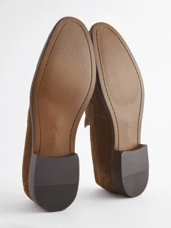 Tan Suede Penny Loafers<Joules