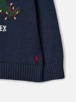 The Cracking Knit Navy Blue Festive Knitted Jumper<Joules Sale