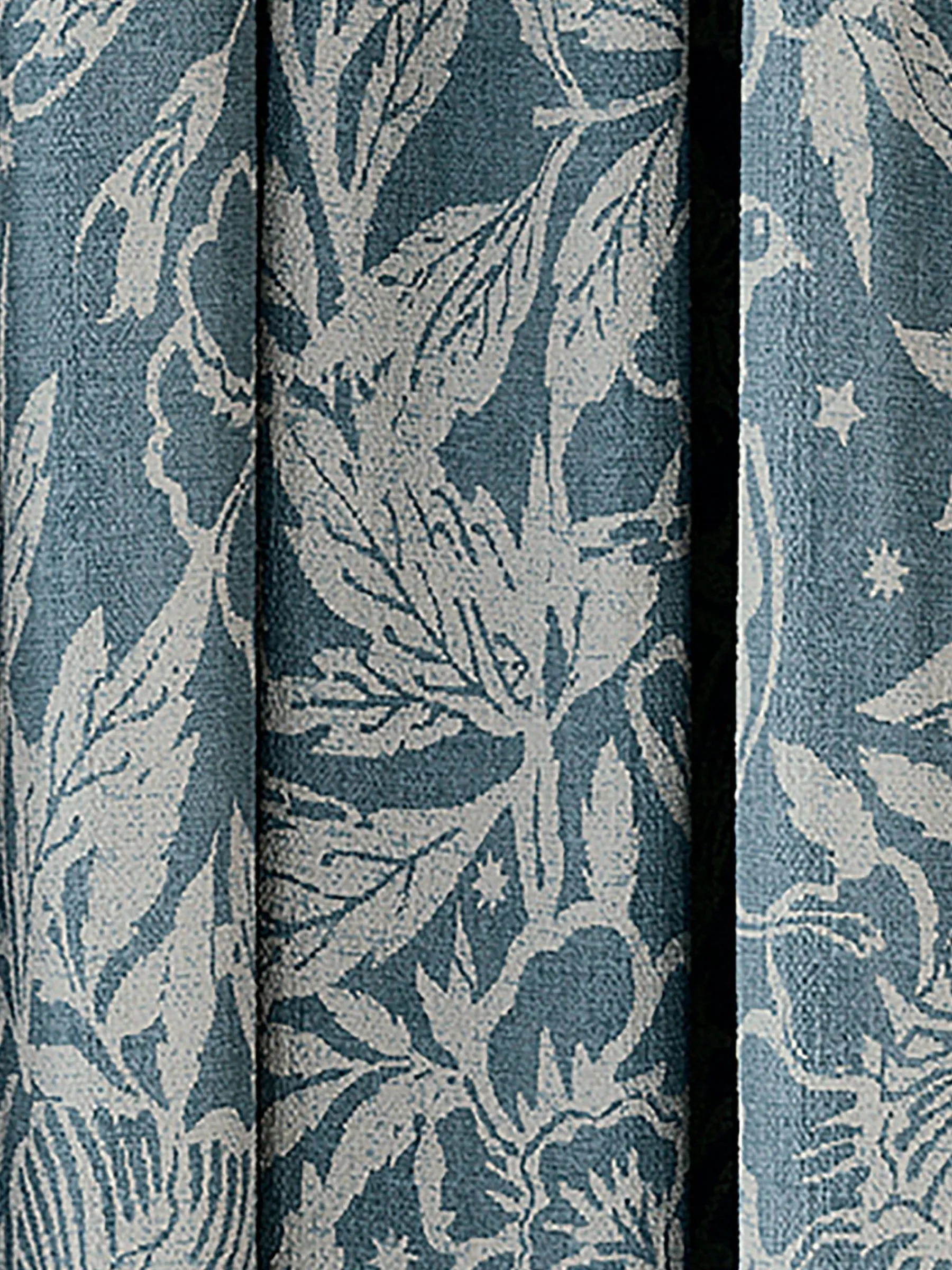 Twilight Ditsy Set of 2 Duck Egg Blackout Pencil Pleat Curtains<Joules New