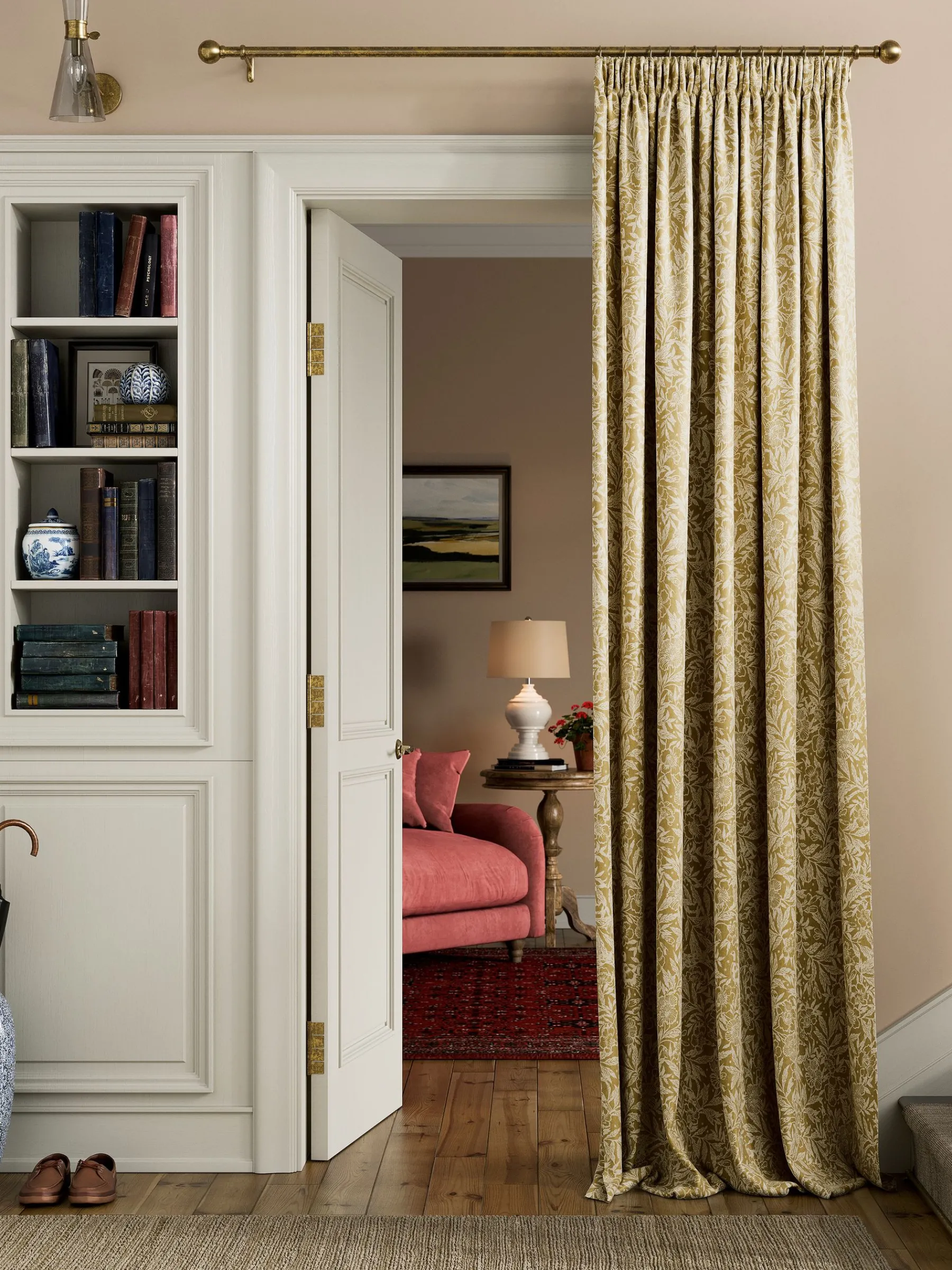 Twilight Ditsy Set of 2 Blackout Pencil Pleat Curtains<Joules Hot