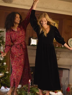 Vanessa Velvet Shirred Dress<Joules Outlet